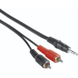Аудио кабел HAMA Стерео жак 3,5 mm -2 x Чинч мъжко, 2м