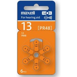Батерия цинково въздушна MAXELL ZA13 6 бр. бутонни за слухов апарат в блистер