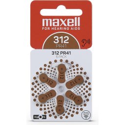 Батерия цинково въздушна MAXELL ZA312 6 бр. бутонни за слухов апарат в блистер