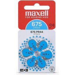 Батерия цинково въздушна MAXELL ZA675 6 бр. бутонни за слухов апарат в блистер