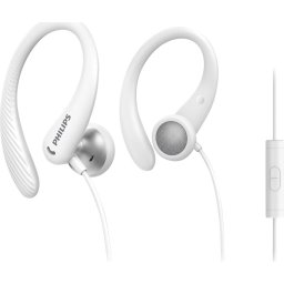 Philips TAA1105WT - Спортни слушалки за поставяне в ушите с микрофон, бели