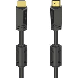 Кабел HAMA High Speed, HDMI мъжко - HDMI мъжко, 4K, 18GB/s, Ethernet , 15 м, позл. конектори, 2 филтъра