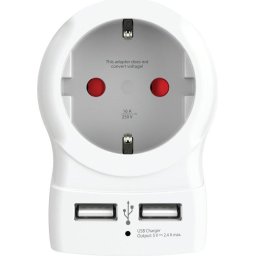 Адаптер SKROSS 1500282 EU към EU с USB Hub
