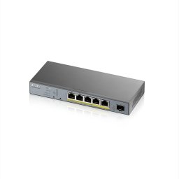 Комутатор ZyXEL GS1350-6HP, 6 Port managed CCTV PoE switch, long range, 60W, 802.3BT