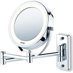 Козметично огледало Beurer BS 59 Illuminated mirror,wall-mounted/standing , 8 LED light, 5 x zoom, 2 swivering mirrors, 11 cm