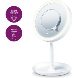 Козметично огледало Beurer BS 45 illuminated cosmetics mirror,LED light, Touch sensor, 5x magnification,dimmer function,storage
