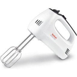Миксер Tefal HT310138, Hand Mixer, 300W, 5 Speeds + turbo, 2 Beaters, 2 Dough hooks, white/dark grey
