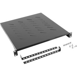 Аксесоар Lanberg 19" fixed shelf 1U / 483x500mm, max load capacity up to 25kg, black