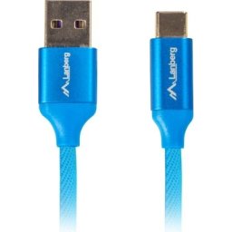 Кабел Lanberg USB-C(M) -> USB-A (M) 2.0 cable 1.8m, blue QC 3.0 premium