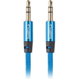 Кабел Lanberg mini jack 3.5mm M/M 3 pin cable 1m, blue premium