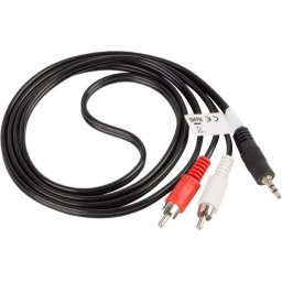 Кабел Lanberg mini jack 3.5mm (M) 3 pin -> 2X RCA (chinch) (M) cable 1.5m