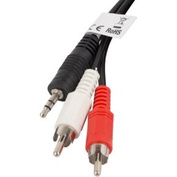 Кабел Lanberg mini jack 3.5mm (M) 3 pin -> 2X RCA (chinch) (M) cable 2m