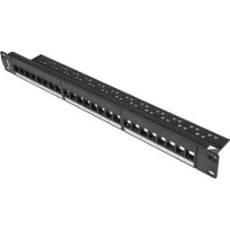 Пач панел Lanberg patch panel blank 24 port 1U for keystone modules, black