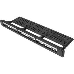 Пач панел Lanberg patch panel blank 24 port 1U with organizer for keystone modules, black