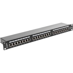 Пач панел Lanberg patch panel 24 port 1U CAT.5E shielded, black
