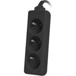 Разклонител Lanberg power strip 1.5m, 3 sockets, french quality-grade copper cable, black