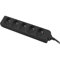 Разклонител Lanberg power strip 3m, 5 socket, black