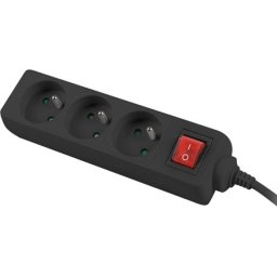 Разклонител Lanberg power strip 1.5m, 3 sockets, french with circuit breaker quality-grade copper cable, black