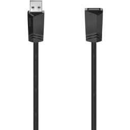 Удължителен кабел HAMA, USB-A женско - USB-A мъжко, 1.5 м, Черен