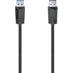 Кабел HAMA USB 3.0, USB-A мъжко - USB-А мъжко, 1.5 м, 5Gbit/s, екраниран