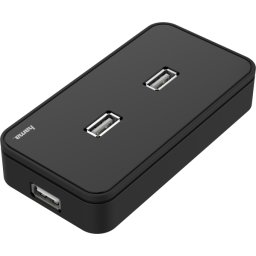 USB хъб със захранване HAMA, USB 2.0, 7-портов, 480 Mbit/s, Черен