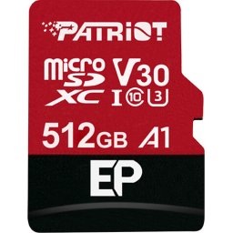 Карта памет Patriot EP MicroSDXC V30 A1 512GB + SD адаптер