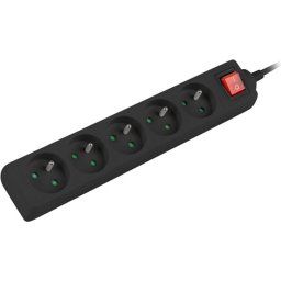 Разклонител Lanberg power strip 1.5m, 5 sockets, french with circuit breaker quality-grade copper cable, black