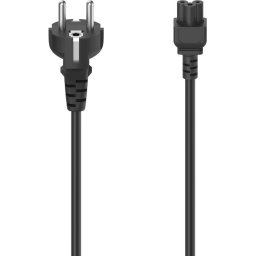 Захранващ кабел HAMA Шуко, 3pin(IEC C5) женско, 2.5м, Черен