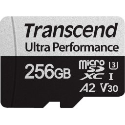 microSDXC карта Transcend 340S 256GB U3 V30 A2 + SD адаптер