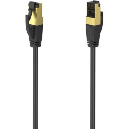 Мрежов пач кабел HAMA S/FTP, CAT 8, RJ-45 - RJ-45, 40Gbit/s, 1.50 m, Halogen-free, Черен
