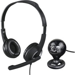 Комплект за стрийминг HAMA 139998, Слушалки с микрофон HS-P150, Камера Spy Protect 720P, Черен