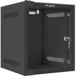 Комуникационен шкаф Lanberg rack cabinet 10” wall-mount 6U / 280x310 for self-assembly (flat pack), black