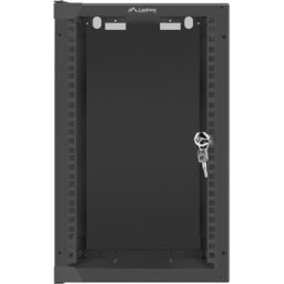 Комуникационен шкаф Lanberg rack cabinet 10” wall-mount 9U / 280x310 for self-assembly (flat pack), black