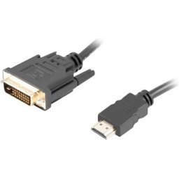 Кабел Lanberg HDMI (M) -> DVI-D (M) (24+1) cable 1.8m, dual link, with gold-plated 4K connectors, black