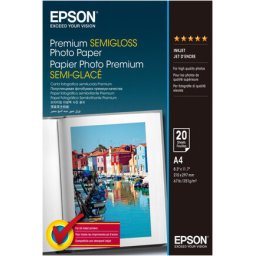 Хартия EPSON Premium semi gloss photo paper inkjet 251g/m2 A4 20 sheets