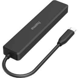 5-портов хъб HAMA 200117, 3 x USB-A, 1 x USB-C, 1 x HDMI, 4К, Черен