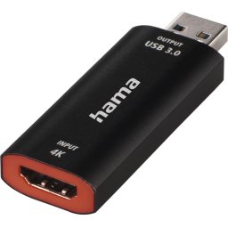 Video Recording стик HAMA 74257, HDMI женско - USB мъжко, 4К, Черен