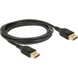 Кабел Delock DisplayPort мъжко - DisplayPort мъжко, 2.0м, 8K 60 Hz, Черен