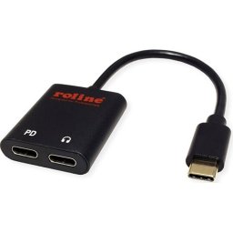 Roline Adapter USB-C - 2xUSB-C, Audio + PD