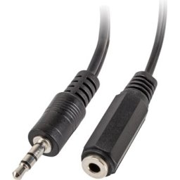 Кабел Lanberg adapter jack stereo (M) -> jack stereo (F) X2 10cm, black
