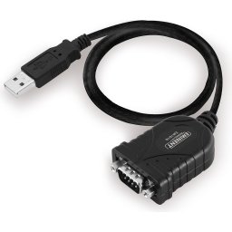Конвертор Ewent USB - RS232 9 пин мъжко, Черен