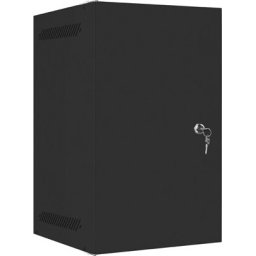 Комуникационен шкаф Lanberg rack cabinet 10" wall-mount 9U / 280x310 self-assembly flat pack with metal door, black