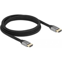 Кабел Delock Ultra High Speed, HDMI мъжко - HDMI мъжко, 48 Gbit/s, 8K 60 Hz, 2 м, Сив