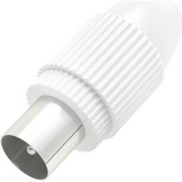 Антенен конектор HAMA Coax plug, Коаксиален мъжко, Бял