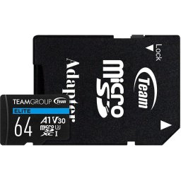 Карта памет Team Group microSDXC 64GB A1 V30 + SD Адаптер