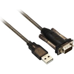 Кабел конвертор ACT Ewent AC6000, USB-A мъжко - Сериен порт D-sub 9-pin мъжко, 1.5 м, Черен
