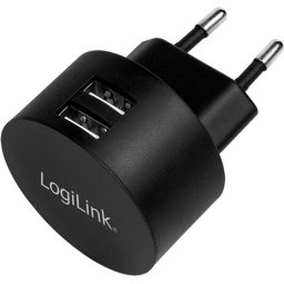 USB Charger 2x, 2.1A, Fast Charge, Logilink PA0218