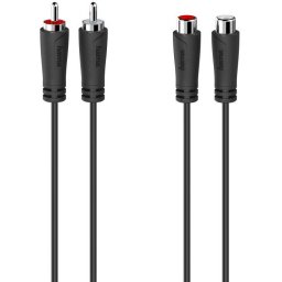 Удължителен аудио кабел HAMA 2 x Чинч мъжко - 2 x Чинч женско, 5.0 м, Черен