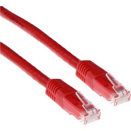 Мрежов пач кабел ACT U/UTP, CAT 6, RJ-45 - RJ-45, 1 m, Медни проводници, Червен