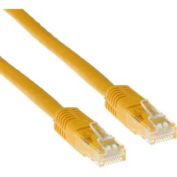 Мрежов пач кабел ACT U/UTP, CAT 6, RJ-45 - RJ-45, 3 m, Медни проводници, Жълт, Булк опаковка